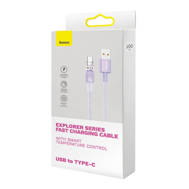 Кабель Baseus Explorer FC USB-A to USB-C 6A 1m Purple (CATS010405)