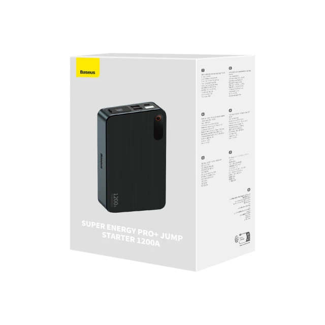 Пусковий зарядний пристрій для автомобіля Baseus Super Energy Pro+ Jump Starter 1200A Black (C00245700111-00)