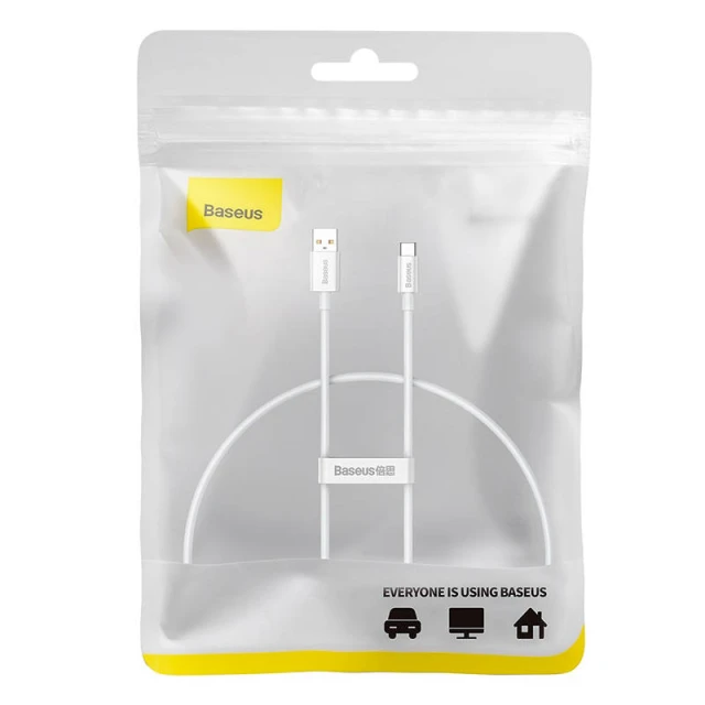 Кабель Baseus Superior USB-A to USB-C 100W 0.25m White (P10320102214-00)