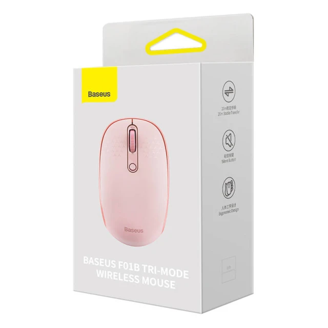 Бездротова миша Baseus F01B Tri-Mode Pink (B01055503413-00)