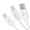 Кабель Baseus Superior Data USB-A to micro USB | Lightning | USB-C 3.5A 0.5m White (P10320105221-01)