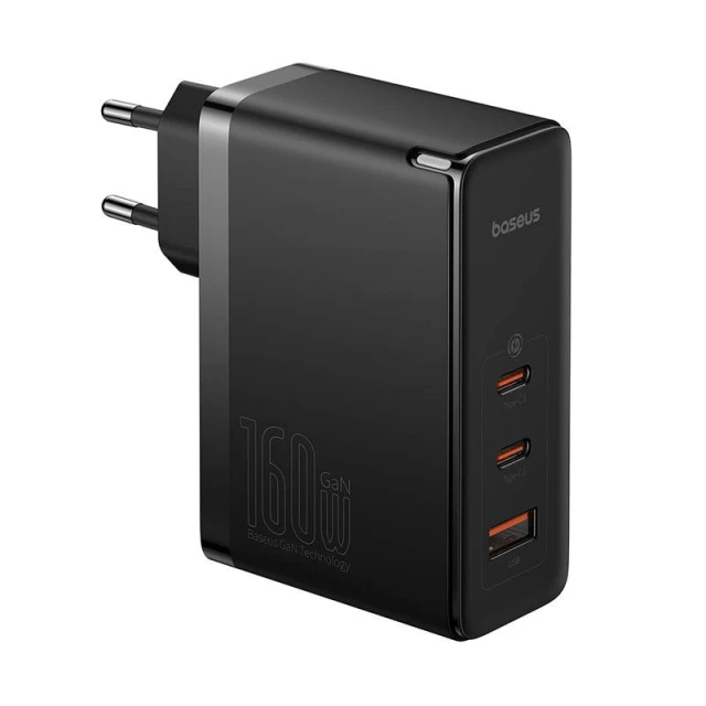 Мережевий зарядний пристрій Baseus GaN5 Pro 160W 2xUSB-C | USB-A with USB-C to USB-C Cable Black (P10110825113-00)