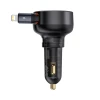 Автозарядка Baseus Enjoyment Pro 55W USB-A со сворачиваемым кабелем Lightning черная (6932172635763)