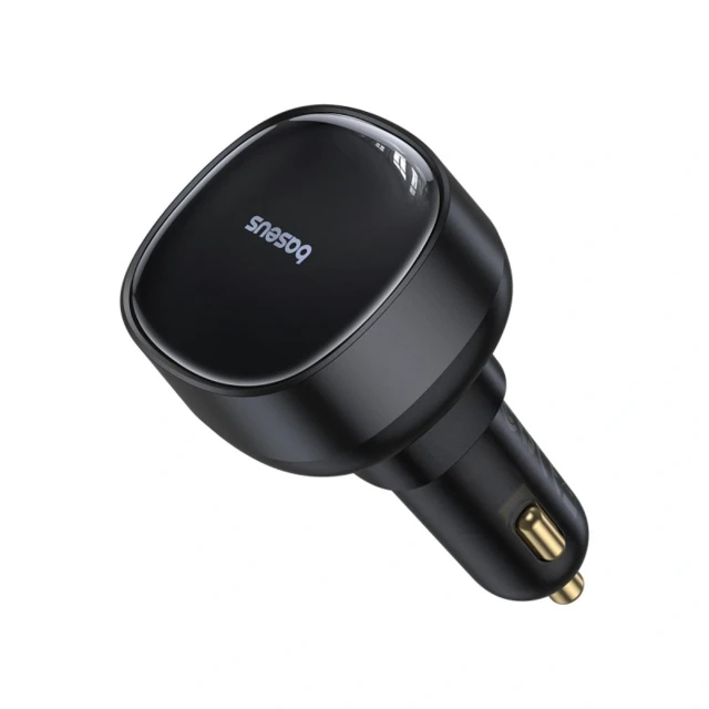 Автозарядка Baseus Enjoyment Pro 55W USB-A со сворачиваемым кабелем Lightning черная (6932172635763)