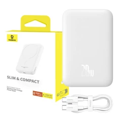 Портативний зарядний пристрій Baseus Magnetic Mini 20W 6000mAh with USB-C to USB-C Cable White with MagSafe (P10059002223-00)