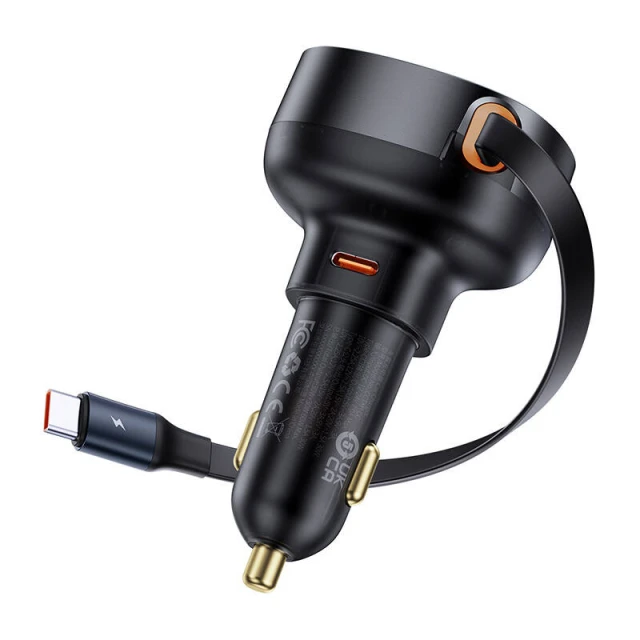 Автомобільний зарядний пристрій Baseus Enjoyment Pro USB-C with USB-C Cable 60W Black (C00057802111-01)
