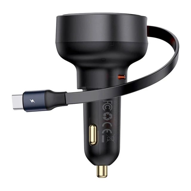 Автомобільний зарядний пристрій Baseus Enjoyment Pro USB-C with USB-C Cable 60W Black (C00057802111-01)