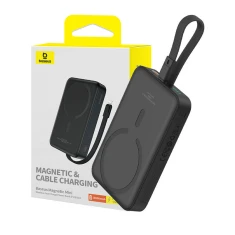 Портативний зарядний пристрій Baseus Magnetic Mini with USB-C to USB-C Cable 0.3m 10000 mAh 20W Black with MagSafe (P10022109113-00)