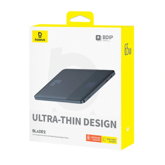 Powerbank Baseus Blade2 12000mAh 65W з цифровим дисплеєм Blue (6932172645663)