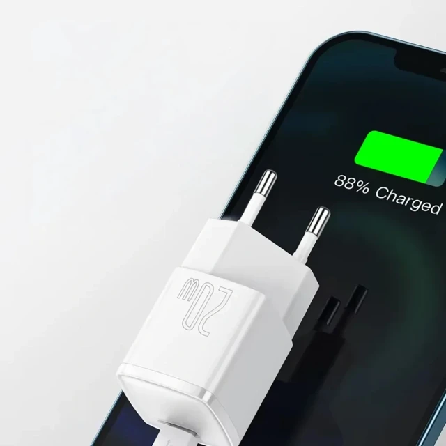 Сетевое зарядное устройство Baseus Cube 20W PD USB-C с кабелем Baseus Superior Lightning PD 20W 1m белое (6932172645786)
