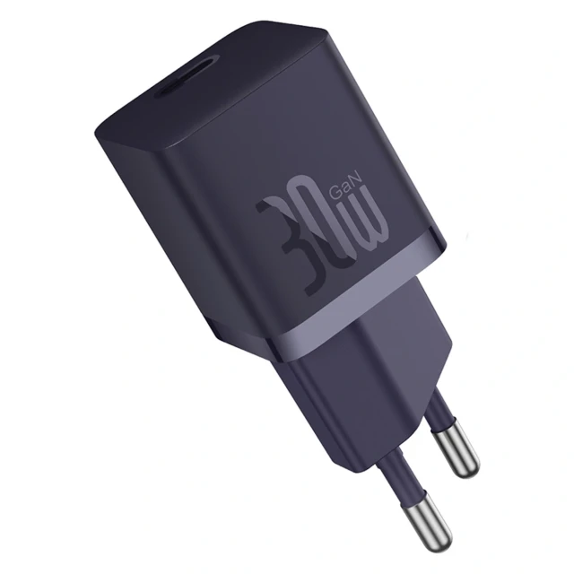 Мережевий зарядний пристрій Baseus GaN5 30W USB-C EU фіолетовий (6932172646233)