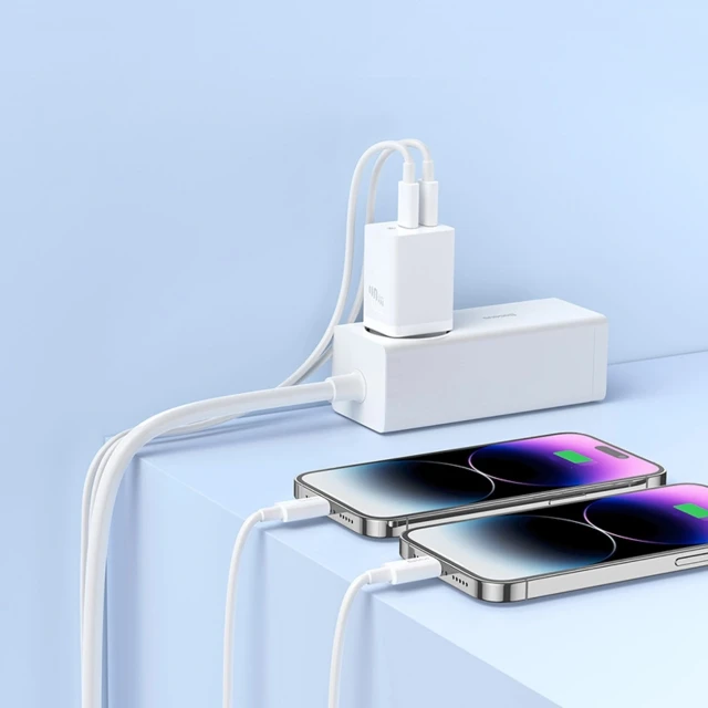 Мережевий зарядний пристрій Baseus GaN5 Pro 40W 2xUSB-C White (P10110804217-Z1)