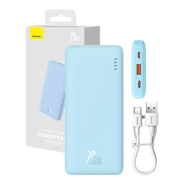 Портативний зарядний пристрій Baseus Airpow 20W 10000mAh Blue (P10022801313-00)