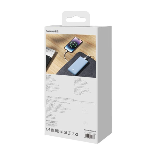 Портативний зарядний пристрій Baseus Airpow 20W 10000mAh Blue (P10022801313-00)