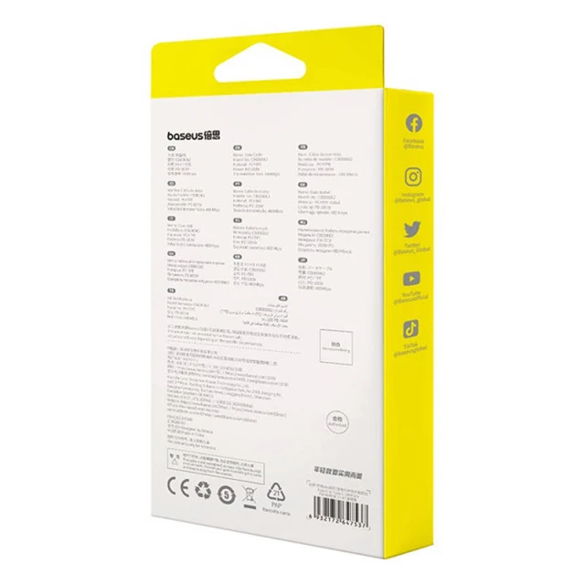 Кабель Baseus Free2Draw USB-C to USB-C PD 100W 1m Black (P10364500111-00)