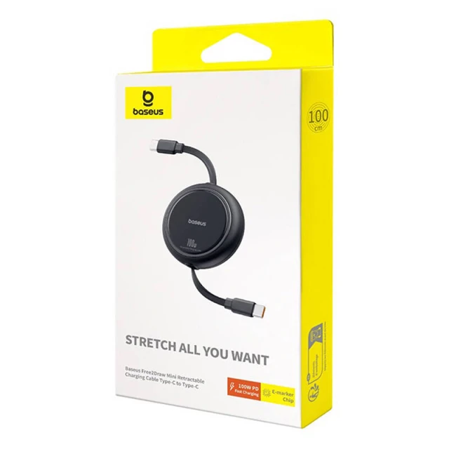 Кабель Baseus Free2Draw USB-C to USB-C PD 100W 1m Black (P10364500111-00)