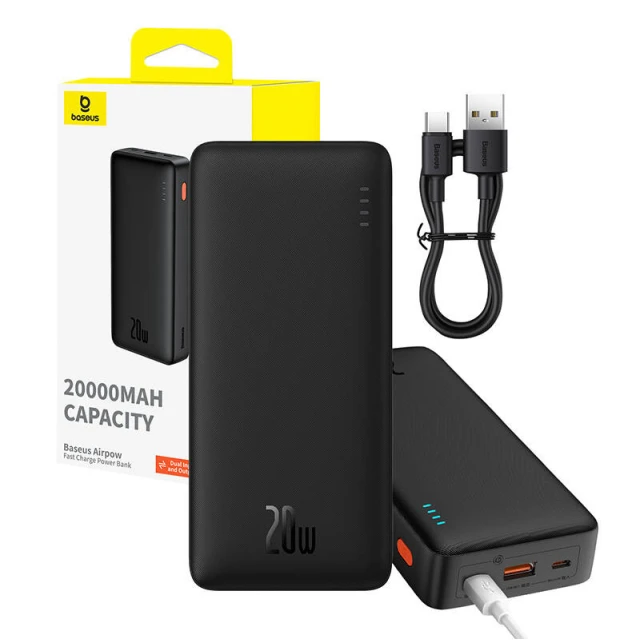 Портативний зарядний пристрій Baseus Airpow 20W 20000mAh Black (P10022804113-00)