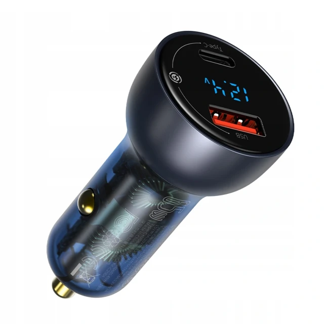 Автомобільна зарядка Baseus Particular 65W USB-A USB-C QC PPS з цифровим дисплеєм Dark Grey (6932172650087)