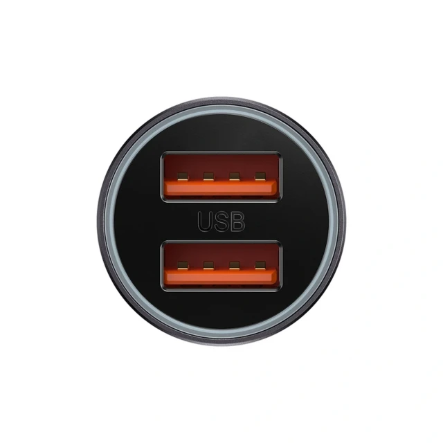 Автомобільна зарядка Baseus Golden Contactor Max 2xUSB-A 60W Темно-сірий (6932172650131)