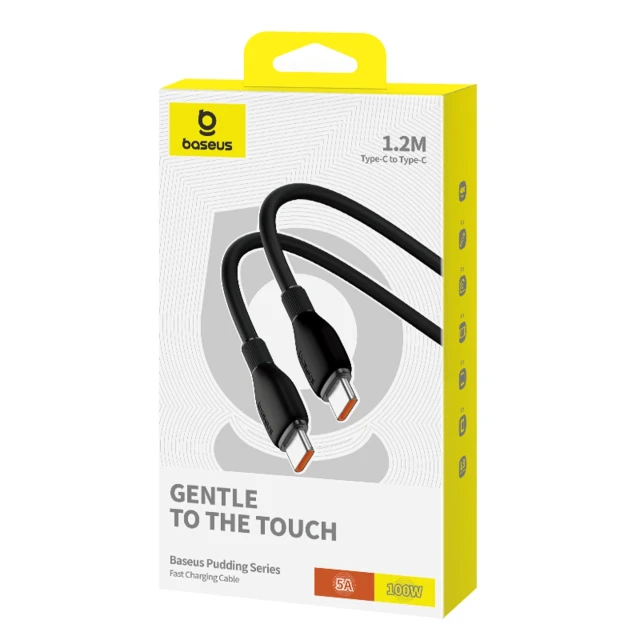 Кабель Baseus Pudding Series USB-C - USB-C 100W 1.2m чорний (P10355702111-B1)