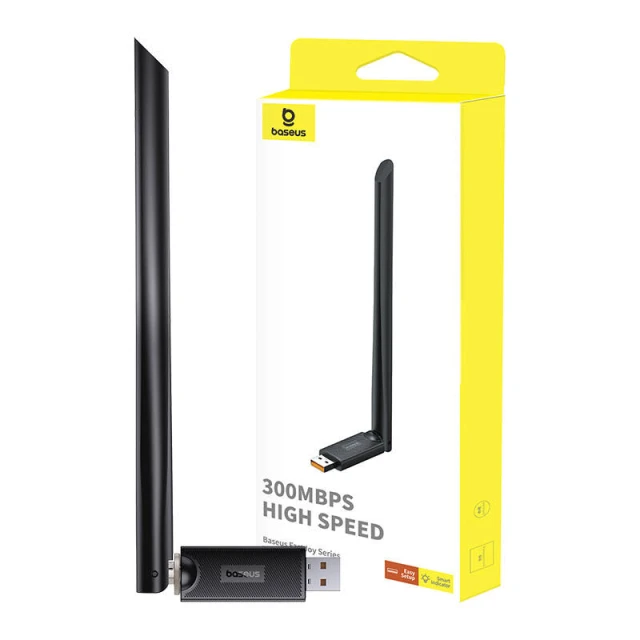 WiFi-адаптер Baseus FastJoy with Antenna 300Mbps Black (B01317600111-01)