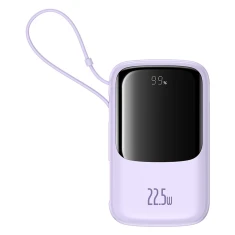 Powerbank Baseus Qpow Pro+ 10000mAh 22.5W з вбудованим кабелем USB-C з дисплеєм Purple (P10067101513-00)
