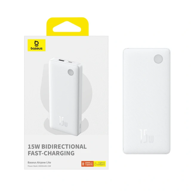 Павербанк Baseus Airpow Lite 10000mAh 15W White (P10067500213-00)