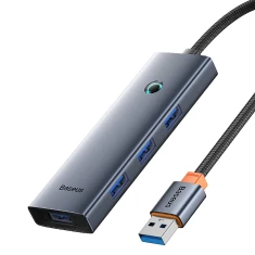 USB-хаб Baseus UltraJoy Series 4xUSB-A 3.0 1xUSB-C 5V 50cm Grey (6932172653217)