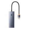 Hub USB-A Baseus UltraJoy Series 4xUSB-A 3.0 1xUSB-C 5V Grey (6932172653347)