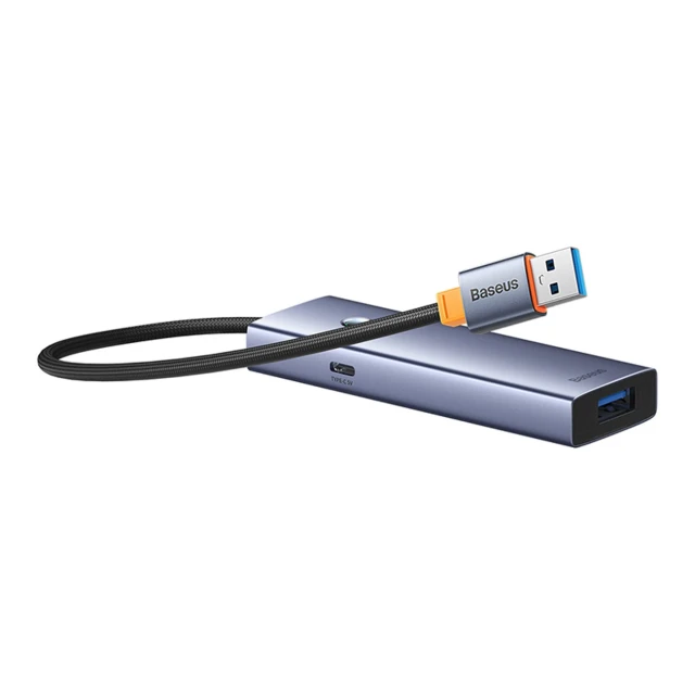 Hub USB-A Baseus UltraJoy Series 4xUSB-A 3.0 1xUSB-C 5V Grey (6932172653347)