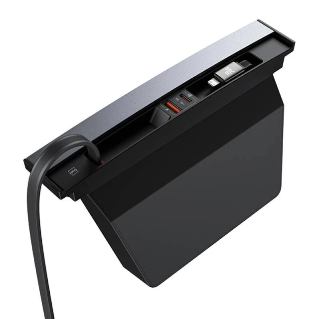 USB-хаб Baseus T-Space USB-C to Lightning для Tesla with Cable Black (B00051300111-01)
