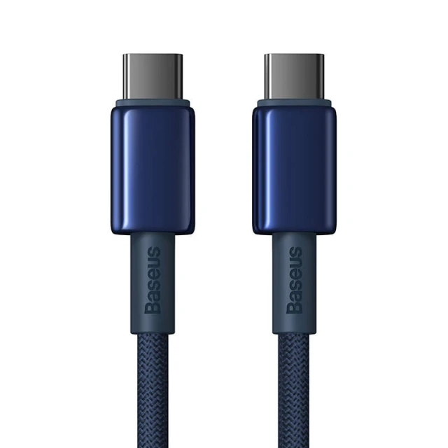 Кабель Baseus Tungsten Gold USB-C to USB-C 100W 2m Blue (P10319800321-04)