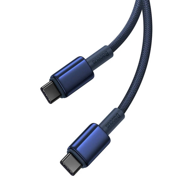 Кабель Baseus Tungsten Gold USB-C to USB-C 100W 2m Blue (P10319800321-04)