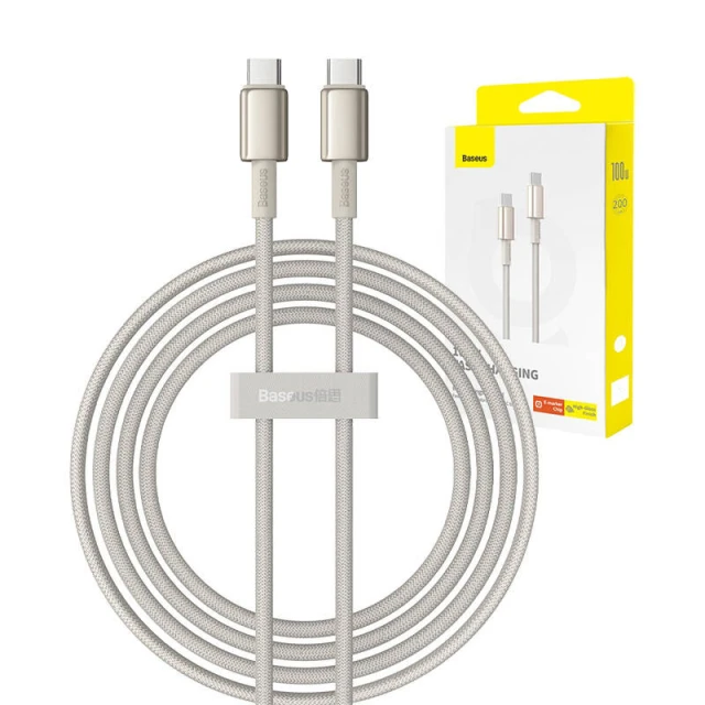 Кабель Baseus Tungsten Gold USB-C to USB-C 100W 2m Gold (P10319800G21-01)