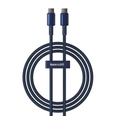 Кабель Baseus Tungsten Gold USB-C to USB-C 100W 1m Blue (P10319800321-03)
