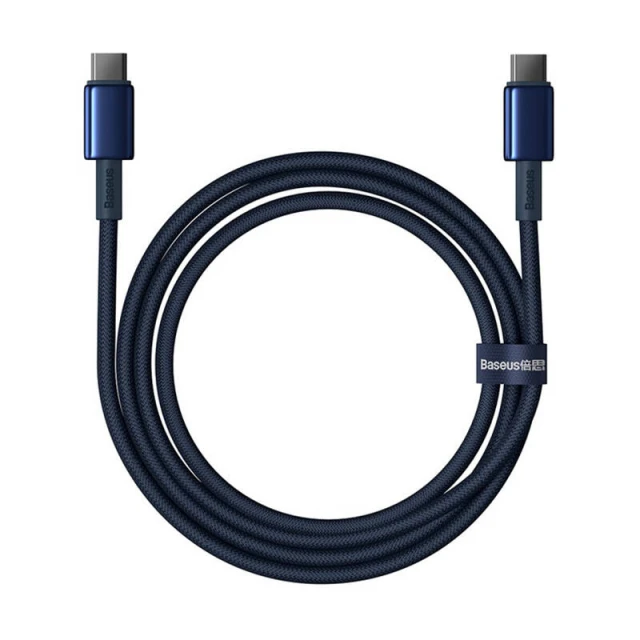 Кабель Baseus Tungsten Gold USB-C to USB-C 100W 1m Blue (P10319800321-03)