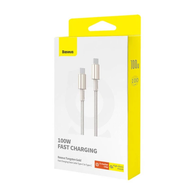 Кабель Baseus Tungsten Gold USB-C to USB-C 100W 1m Gold (P10319800G21-00)