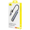 Hub USB-A/USB-C Baseus UltraJoy Series 4xUSB-A 3.1 1xUSB-C 5V Grey (6932172655822)