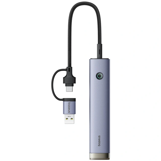 Hub USB-A/USB-C Baseus UltraJoy Series 4xUSB-A 3.1 1xUSB-C 5V Grey (6932172655822)