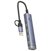 Hub USB-A/USB-C Baseus UltraJoy Series 4xUSB-A 3.1 1xUSB-C 5V Grey (6932172655822)