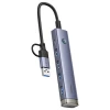 Hub USB-A/USB-C Baseus UltraJoy Series 4xUSB-A 3.0 1xUSB-C 5V Grey (6932172655846)