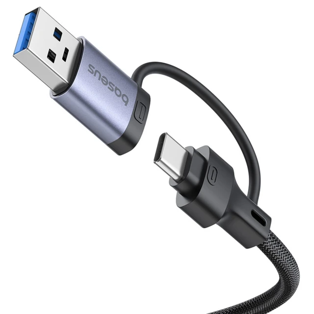 Hub USB-A/USB-C Baseus UltraJoy Series 4xUSB-A 3.0 1xUSB-C 5V Grey (6932172655846)
