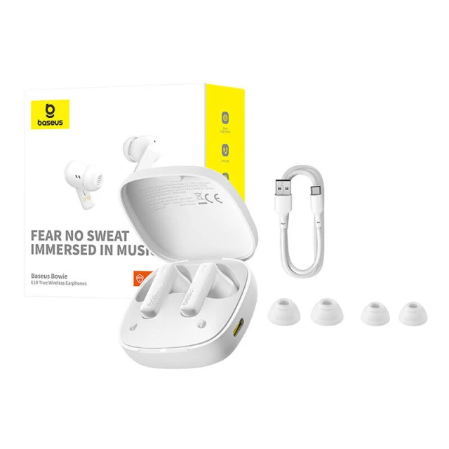 Беспроводные наушники TWS Baseus Bowie E19 White (A00069600223-00)