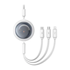 Кабель Baseus Free2Draw USB-A to Micro-USB | Lightning | USB-C 1.1m White (P10368700211-01)