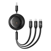 Кабель Baseus Free2Draw USB-A to Micro-USB | Lightning | USB-C 100W 1.1m Black (P10368700111-03)