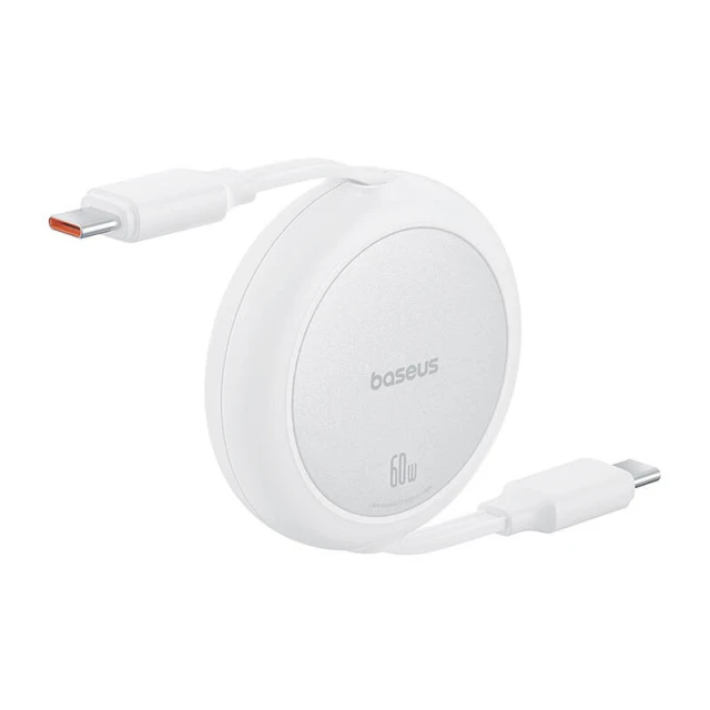 Кабель Baseus Free2Pull Mini USB-C to USB-C 60W 1m White (P10364500211-01)