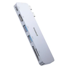 USB-хаб Baseus UltraJoy Series 6в1 USB-C 40 Gb/s USB 3.0 HDMI 4K з читачем SD і microSD Grey (6932172657697)