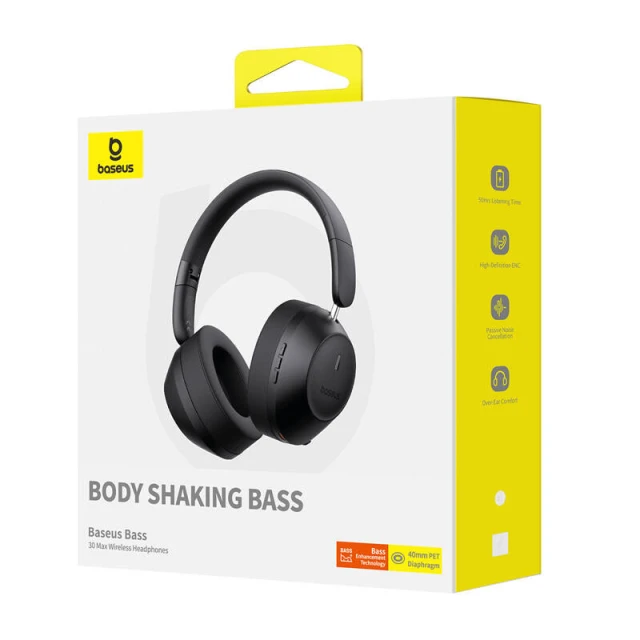 Бездротові навушники Baseus Bass 30 Max Black (A00070700121-00)