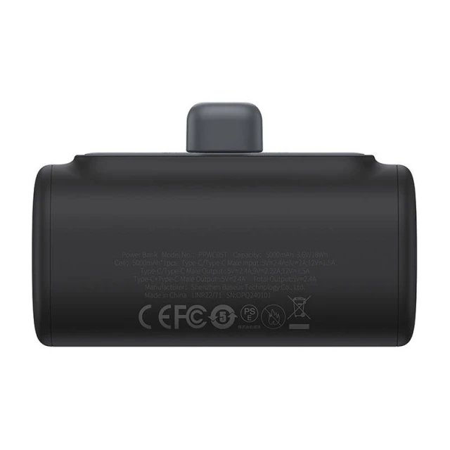 Портативное зарядное устройство Baseus Compact 20W 5000mAh with USB-C to USB-C Cable Black (P10068306113-00)