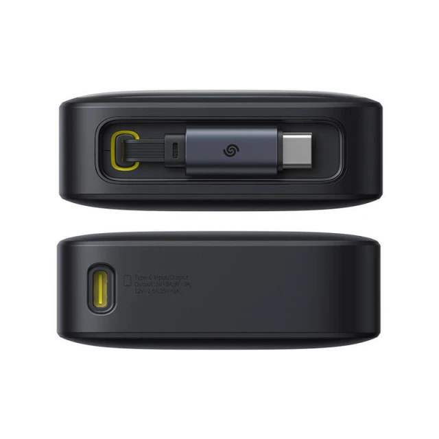 Портативний зарядний пристрій Baseus Free2Pull 30W 10000mAh with Built-in USB-C Cable Black (P10073701123-00)
